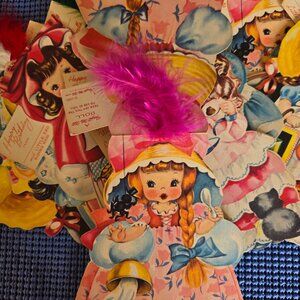 RARE SET Of 14 Original 1940’s Storyland Doll Greeting Cards W Box & Envelopes